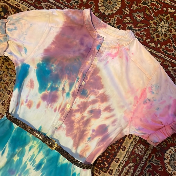 Size xs GAP hand dyed tunic shirt with vintage leather belt - Picture 5 of 12